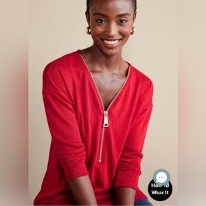 Soft Surroundings Valentina Zip Sweater Size L